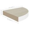 Wall Corner Shelves 2 pcs Oak and White 9.8"x9.8"x1.4" MDF