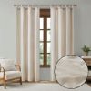 Faux Linen Tab Top Fleece Lined Curtain Panel(Only 1 Pc Panel)