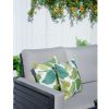 16.54" x 16.54" Set of 2 Patio Leaf-Patterned Throw Pillows, Polyester