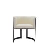 Manhattan Comfort Corso Leatherette Dining Chair with Metal Frame in Cream