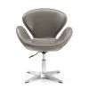 Manhattan Comfort Raspberry Pebble and Polished Chrome Faux Leather Adjustable Swivel Chair