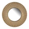 14" Gold Beaded Sunburst Mirror, Round Accent Wall Mirror for Living Room, Entryway, Bathroom, Office, Foyer