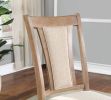 Transitional Set of 2 Counter Height Chairs Natural Tone And Beige Solid wood Chair Padded Leatherette Upholstered Seat Kitchen Dining Room Furniture