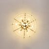 Gold Crystal Chandeliers,5-Tier Round Semi Flush Mount Chandelier Light Fixture,Large Contemporary Luxury Ceiling Lighting for Living Room Dining Room