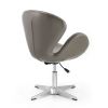 Manhattan Comfort Raspberry Pebble and Polished Chrome Faux Leather Adjustable Swivel Chair