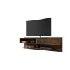 Manhattan Comfort Astor 70.86 Modern Floating Entertainment Center 1.0 with Media Shelves in Rustic Brown