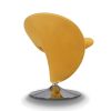 Manhattan Comfort Curl Yellow and Polished Chrome Wool Blend Swivel Accent Chair