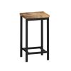 Modern Design Kitchen Dining Table, Pub Table, Long Dining Table Set with 3 Stools, Convenient Hanging Stool Design, Natural+Black