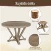 5pcs Table Set Round Dining Table Solid Wood Modern Farmhouse Rustic Look Distressed Look