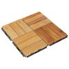 Decking Tiles 10 pcs 11.8"x11.8" Solid Wood Teak