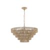 Bohemian style Woven Pendant Light 23.6 Inch Rattan Ligh Large Rattan Pendant Light with 5-Tier Rattan Chandelier--Wood