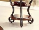 Traditional Style Brown Cherry 1pc SIDE TABLE Open Bottom Shelf Ornate Design Living Room Furniture