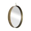 24"x28" Gold Round Mirror, Circle Mirror with Iron Frame for Living Room Bedroom Vanity Entryway Hallway