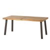 Della Acacia Wood Dining Table, Natural Stained with Rustic Metal, 32.25 in x 69 in x 29.5 in, Brown, Grey