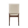 Modern Design Set of 2 Side Chairs Fabric Upholstered Seat Back Brown Finish Wooden Dining Kitchen Furniture