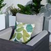 16.54" x 16.54" Set of 2 Patio Leaf-Patterned Throw Pillows, Polyester