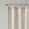 Faux Linen Tab Top Fleece Lined Curtain Panel(Only 1 Pc Panel)