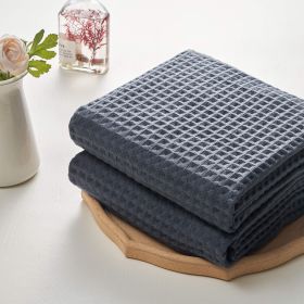 Waffle Bath Towels (Option: Dark Grey Color  Set of 2)