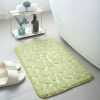 1pc Non-Slip Memory Foam Bath Rug with Cobblestone Embossment - Rapid Water Absorbent and Washable - Soft and Comfortable Carpet for Shower Room and B