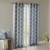 Fretwork Print Grommet Top Window Curtain Panel(Only 1 Pc Panel)