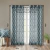 Fretwork Print Grommet Top Window Curtain Panel(Only 1 Pc Panel)