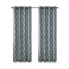 Fretwork Print Grommet Top Window Curtain Panel(Only 1 Pc Panel)