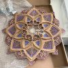 1pc Mandala Wooden Decorative Lamp Yoga Room LED Night Light Multilayered Laser Cut Carved Light Wall Decor For Home Living Room Bedroom Ornament